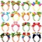 16 Pcs Hawaiian Party Headband Felt Luau Head Boppers Tiki Aloha Boppers for Tropical Summer